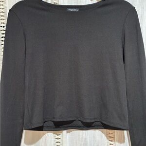Women's Black Long Sleeve Top